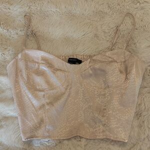 Forever 21 Pale Blush Pink Satin Bustier Crop Top
